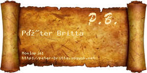 Péter Britta névjegykártya